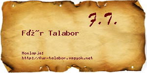 Für Talabor névjegykártya